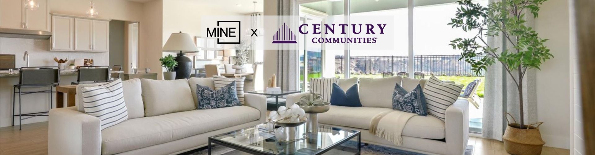 A living room with white couches.