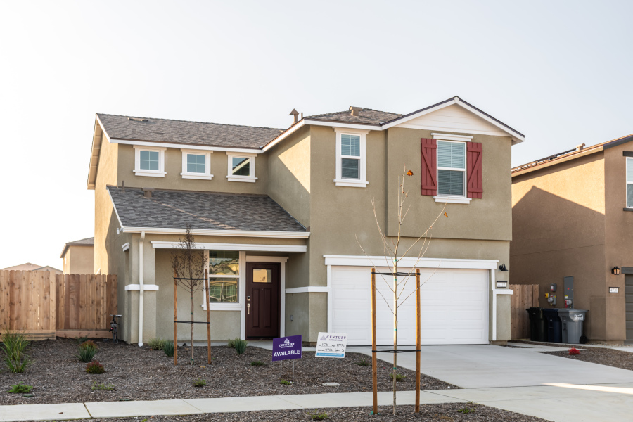A house with a garage.