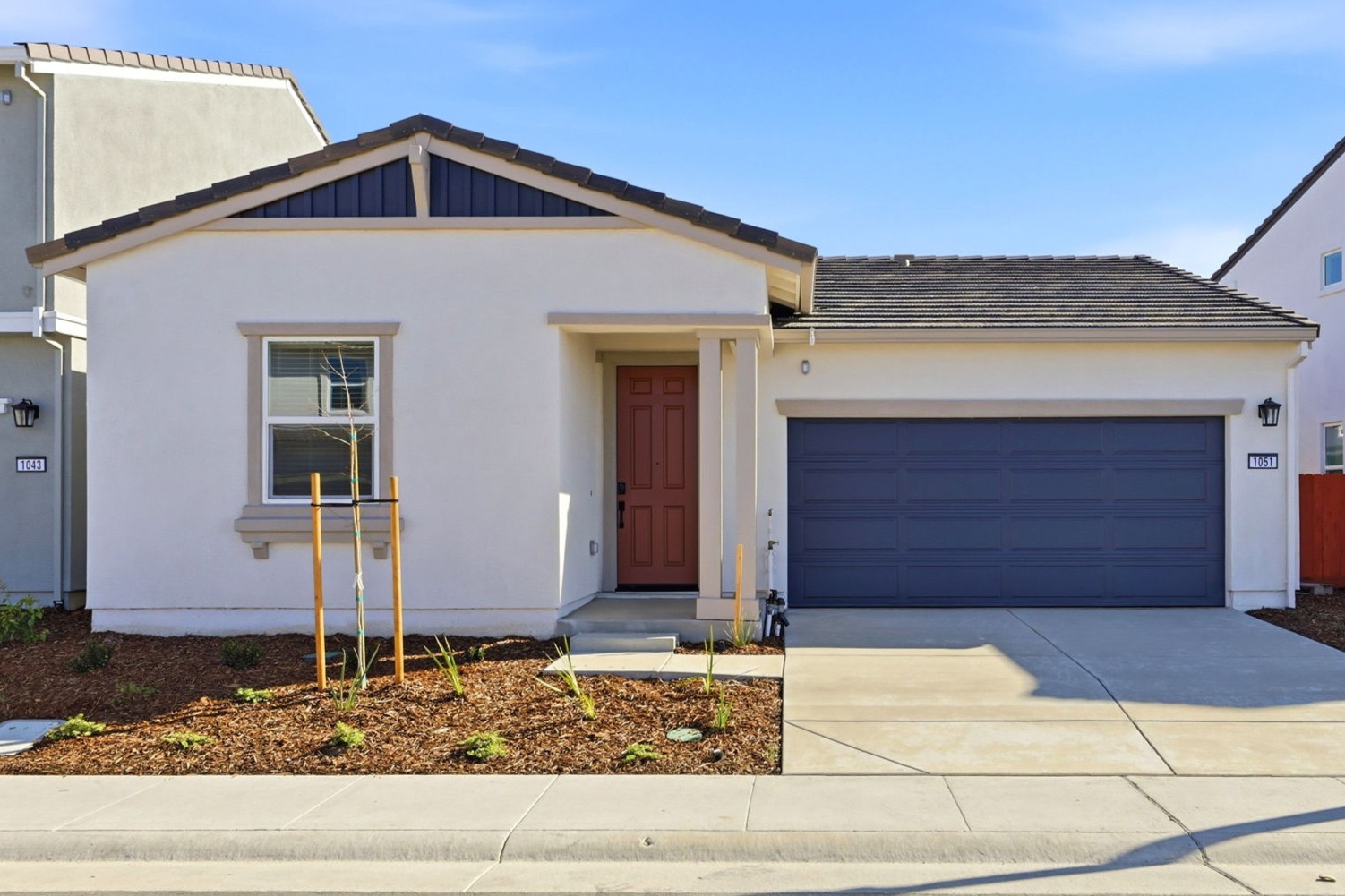 A house with a garage.