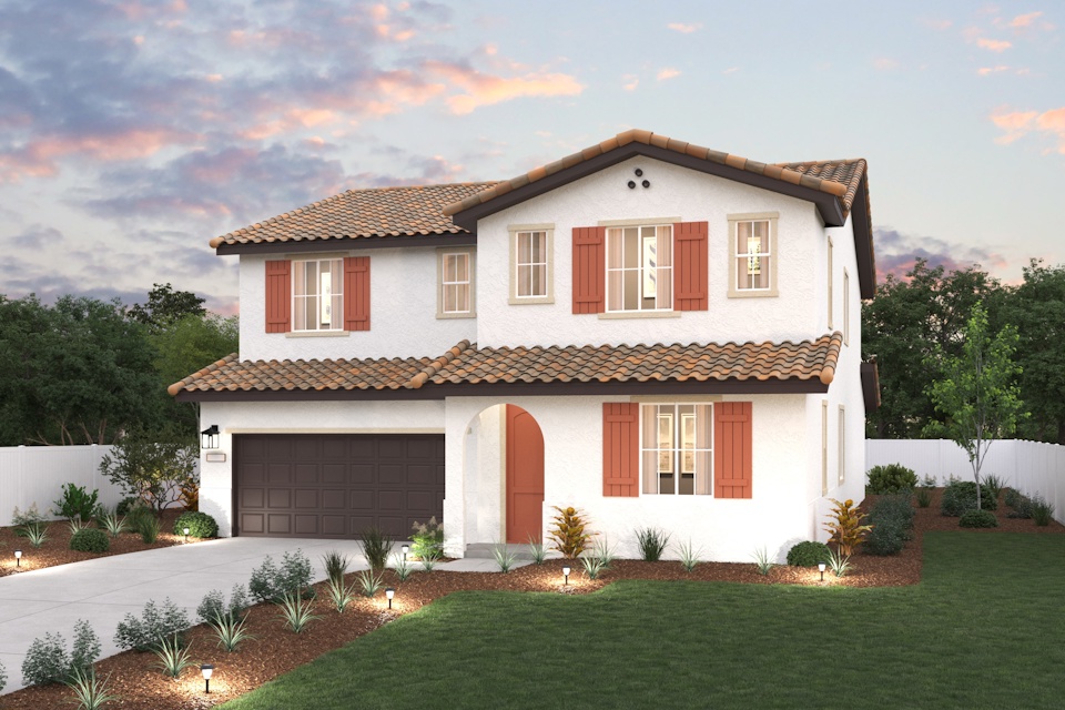 A house with a large front yard.