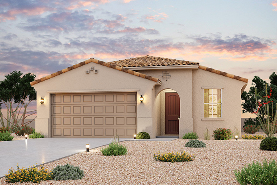 A house with a driveway.