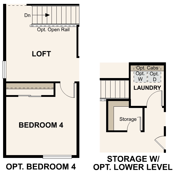 Diagram, engineering drawing. Nightingale Floorplan, Upper Level Options