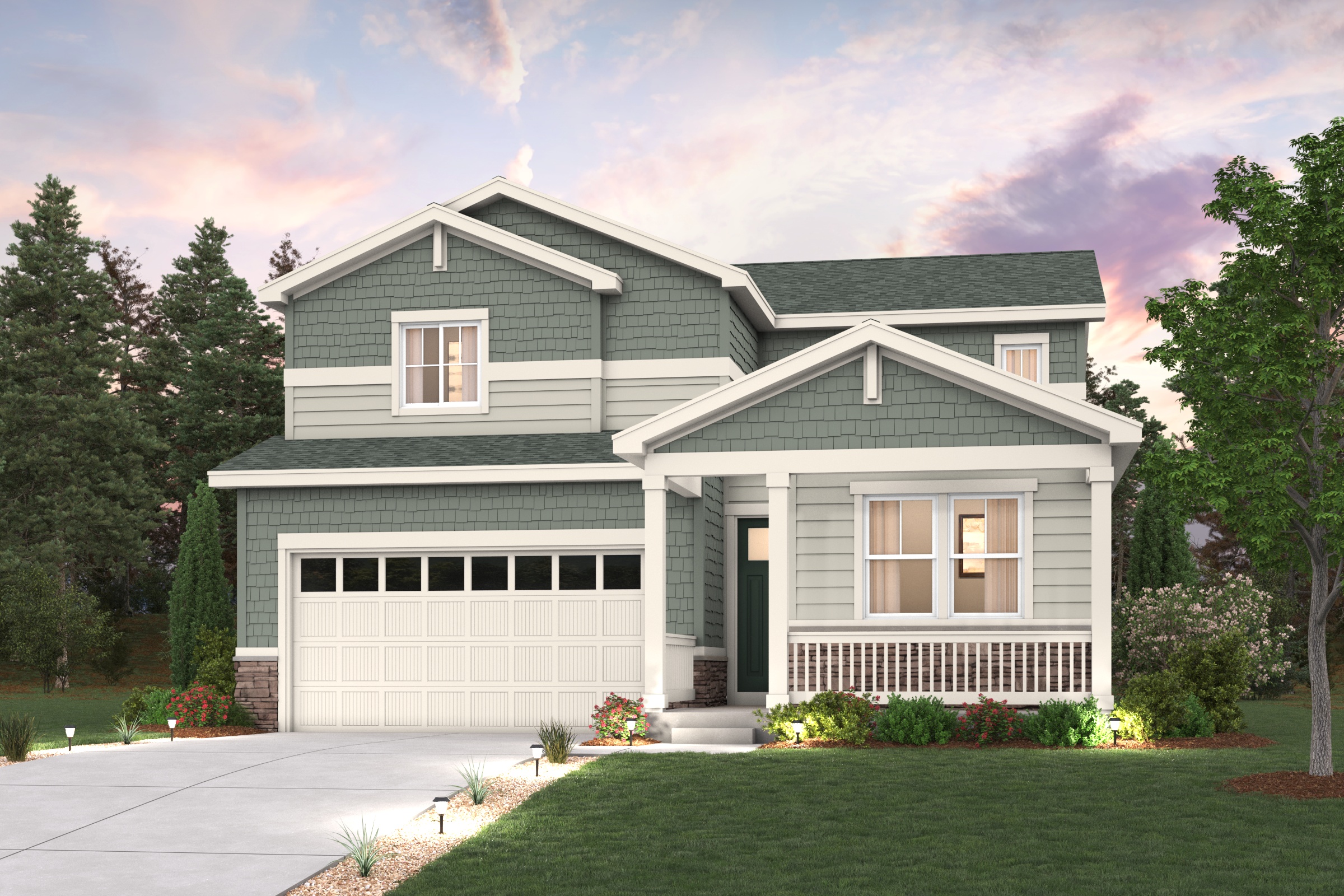 A house with a large front yard.
