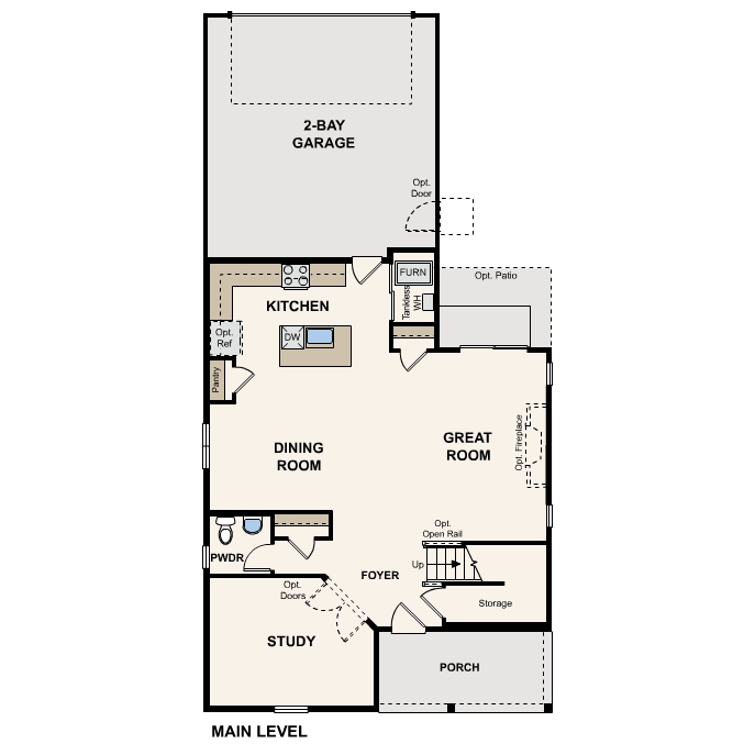 Diagram, engineering drawing. Stratton Floorplan, Main Level
