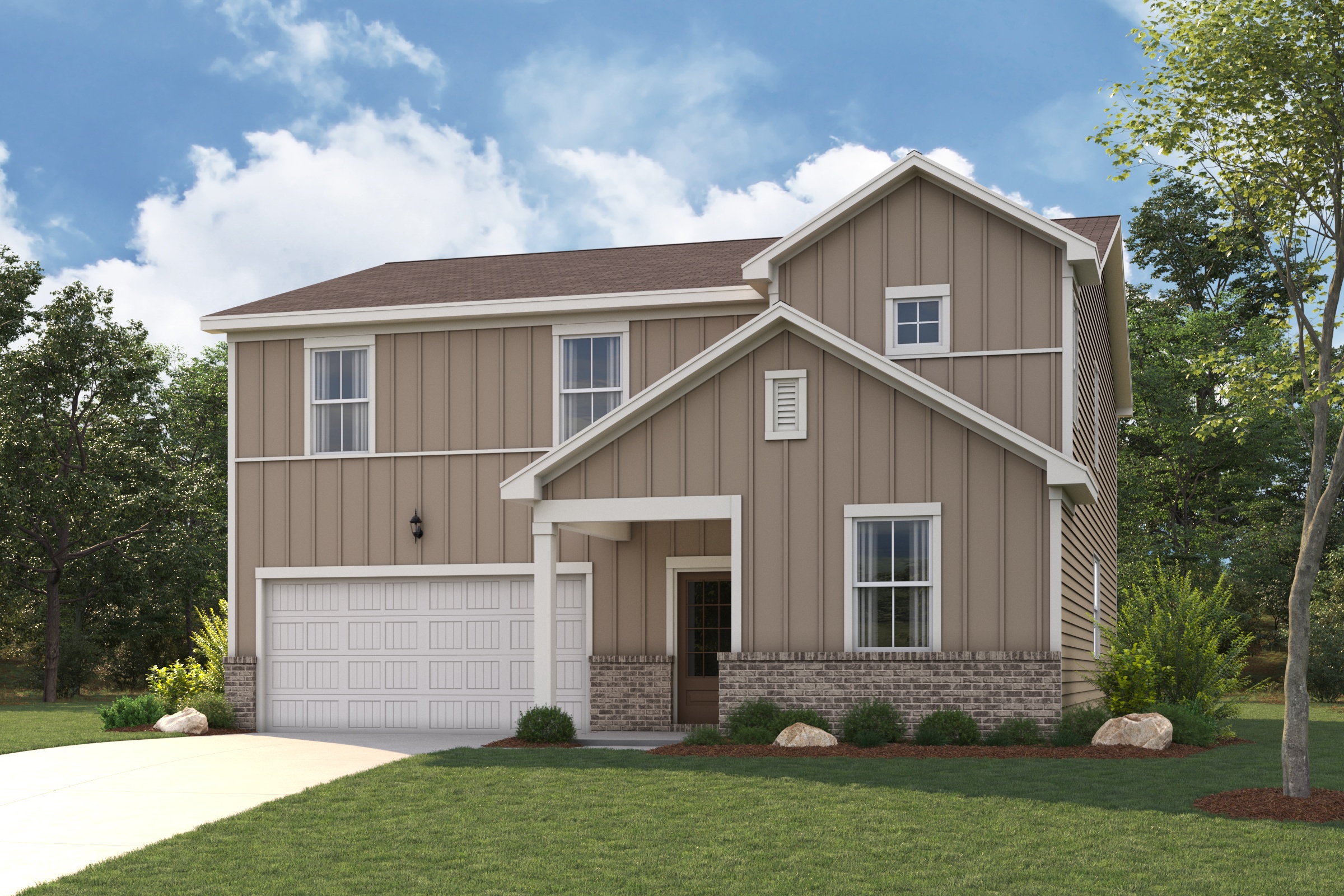 A house with a garage.