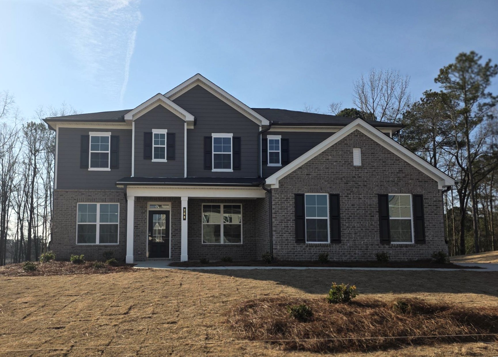 A large brick house.