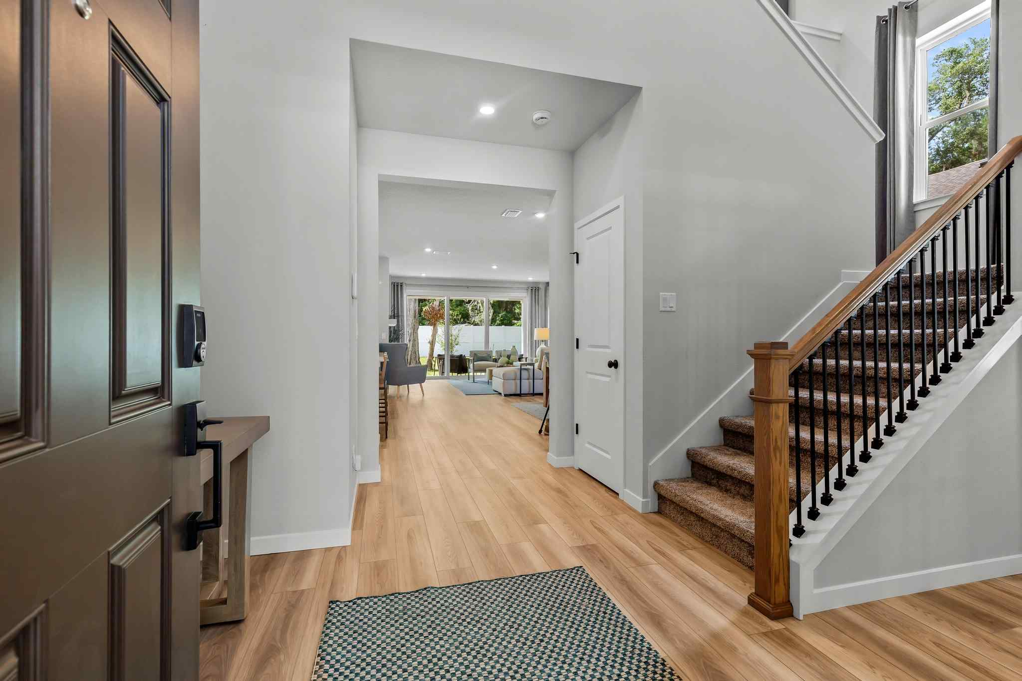 A large house with a wood floor.