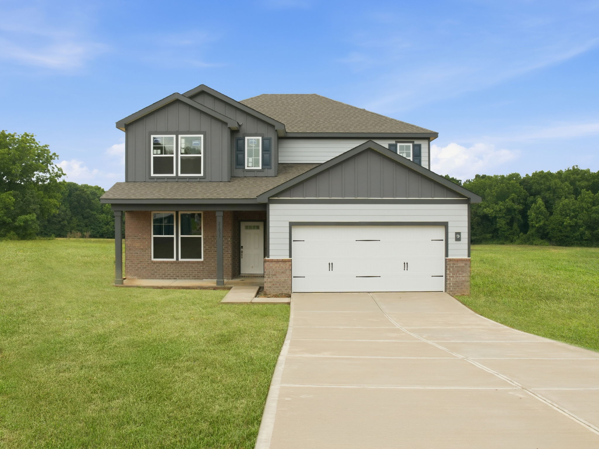 A house with a garage.