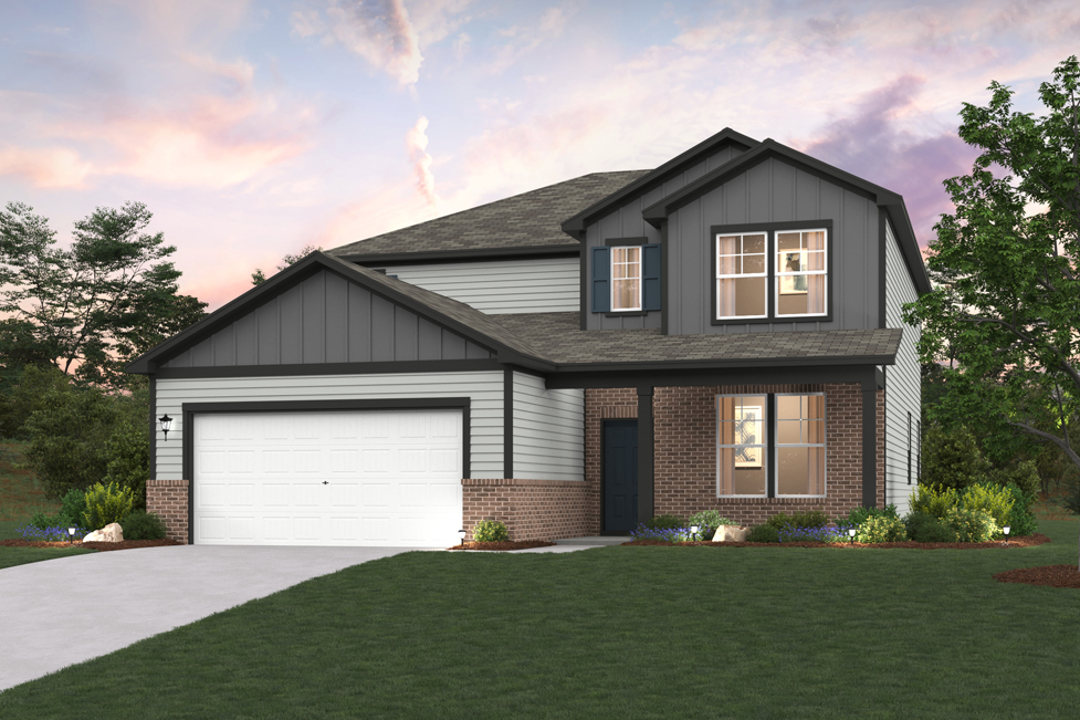 A house with a garage.