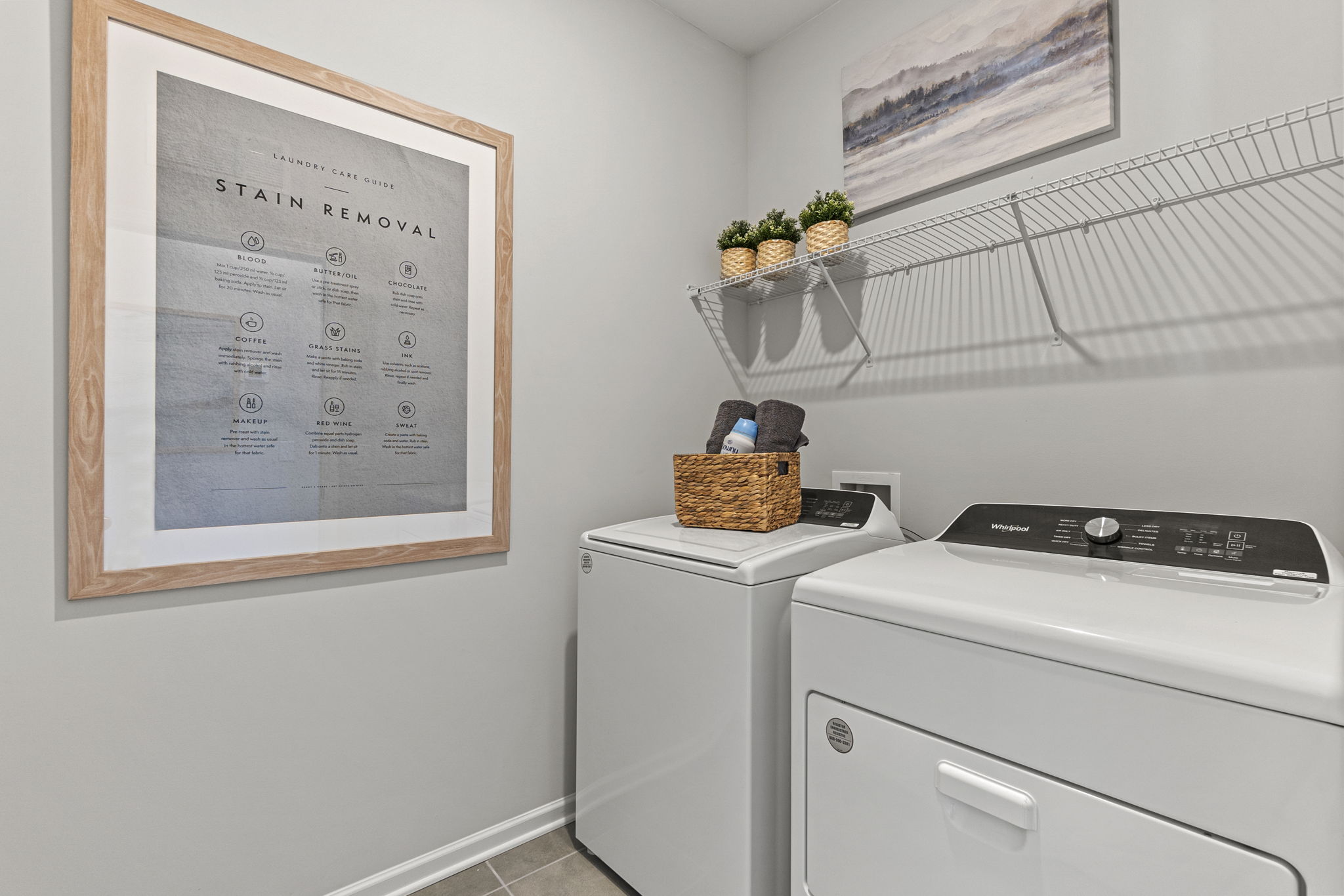 A white laundry room with a white wall and a white radiator.
