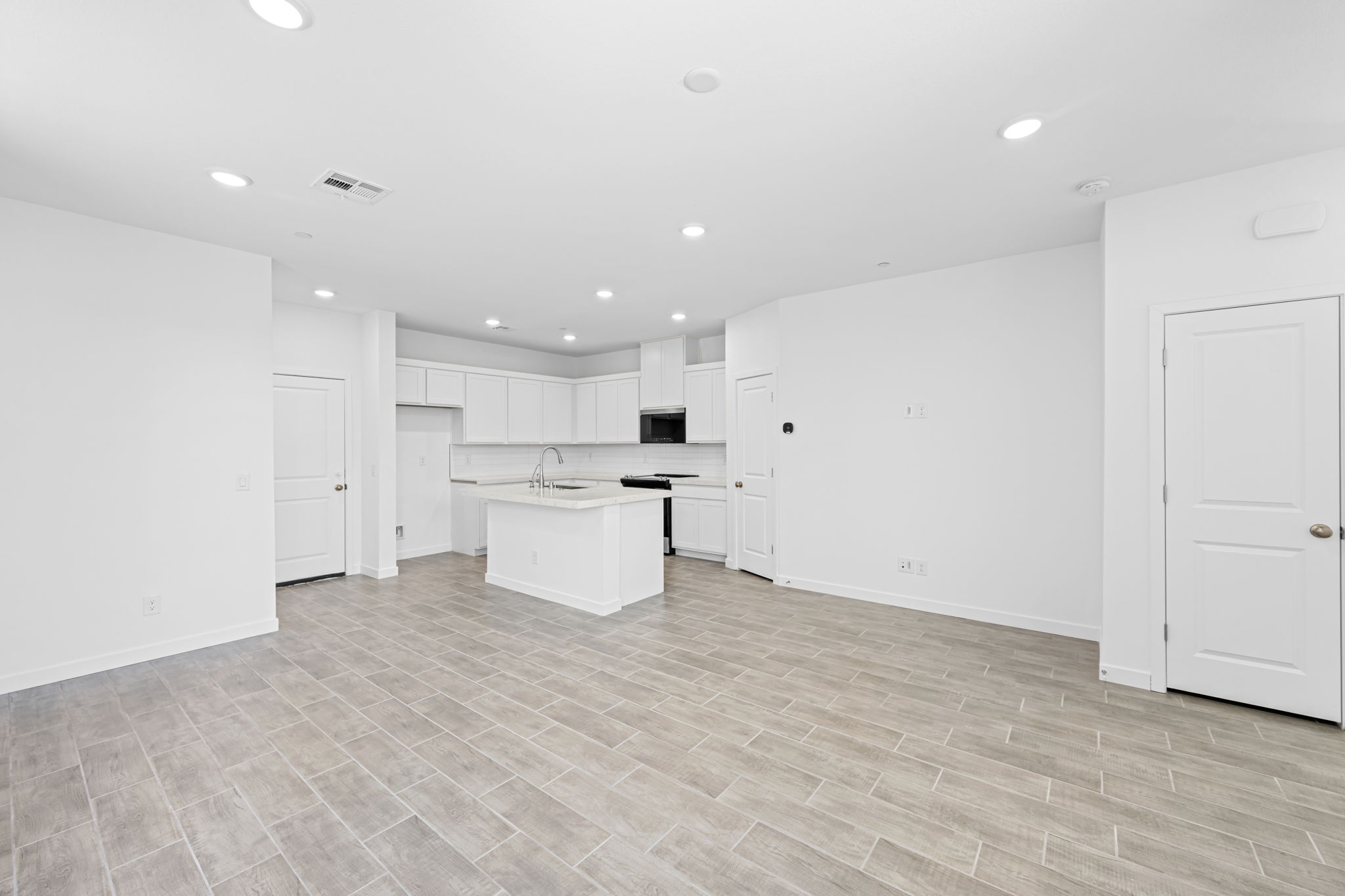 A large empty kitchen.