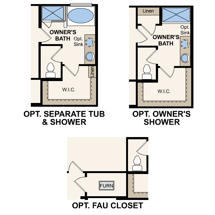 Laurel plan, first floor options