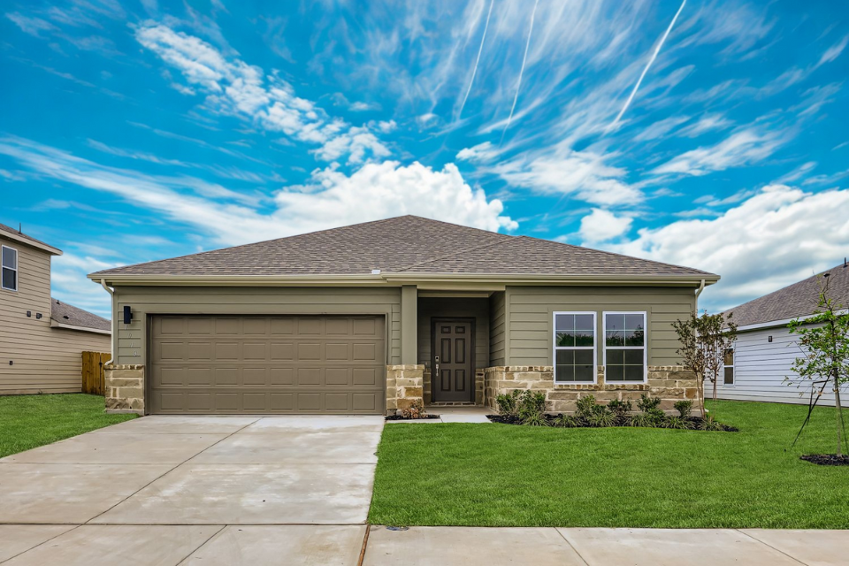A house with a garage.