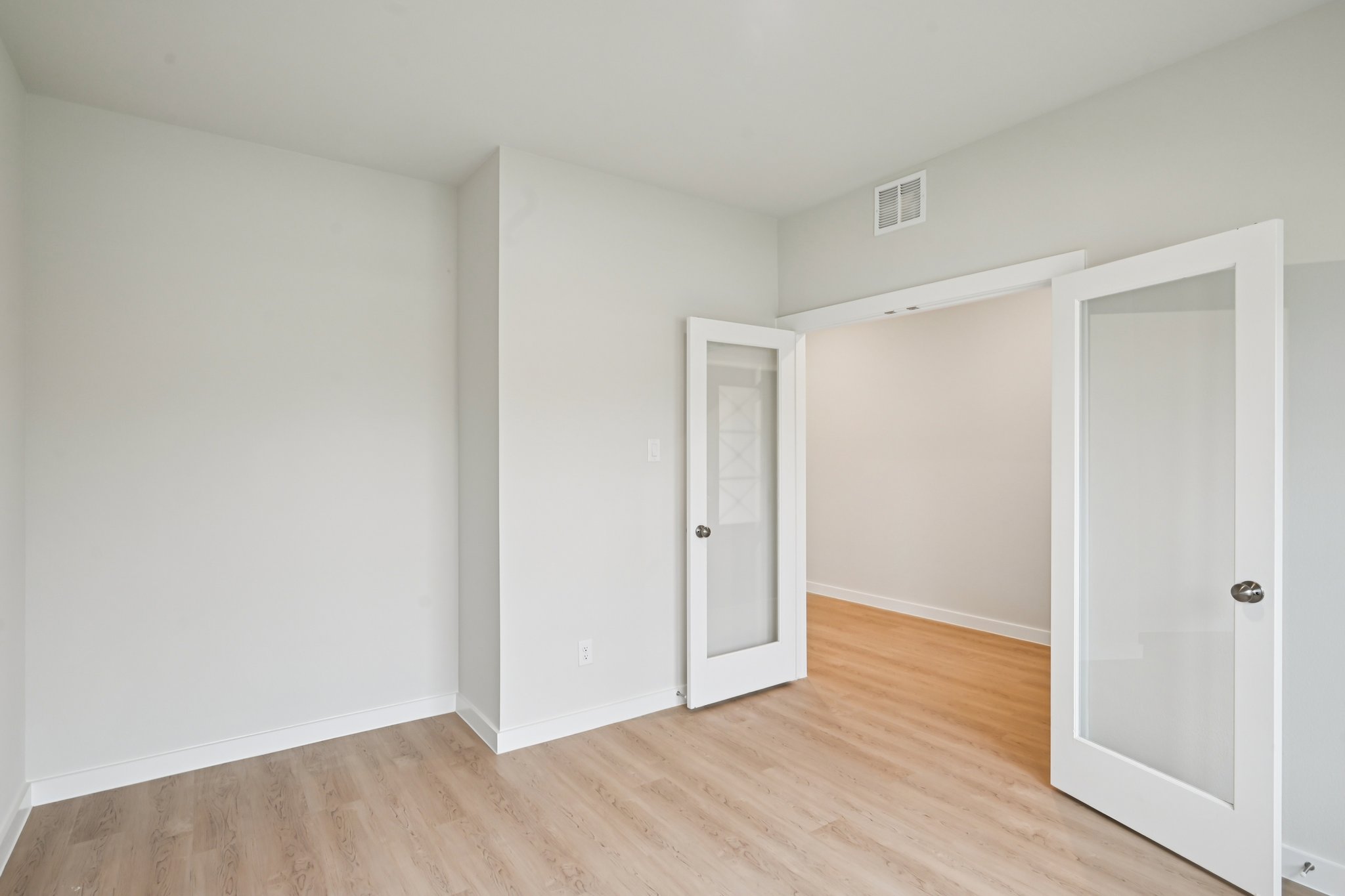 A room with white walls.