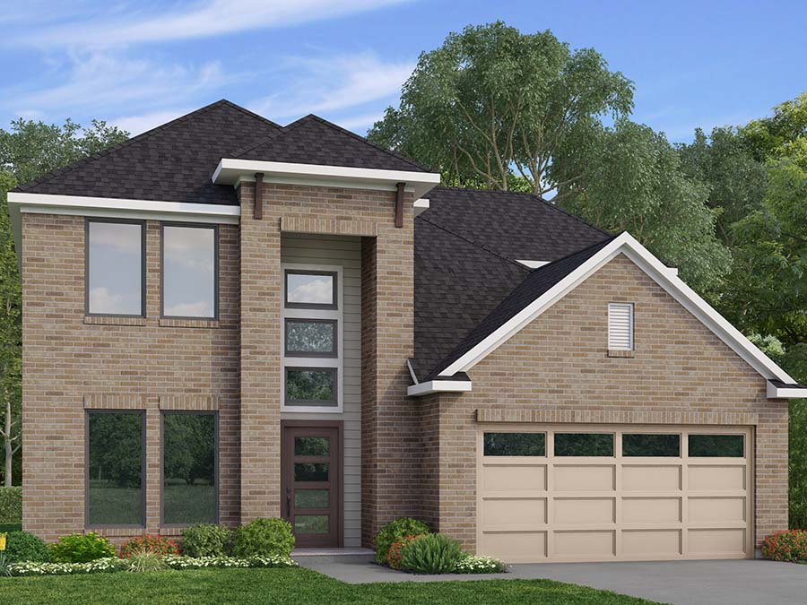 A house with a garage.