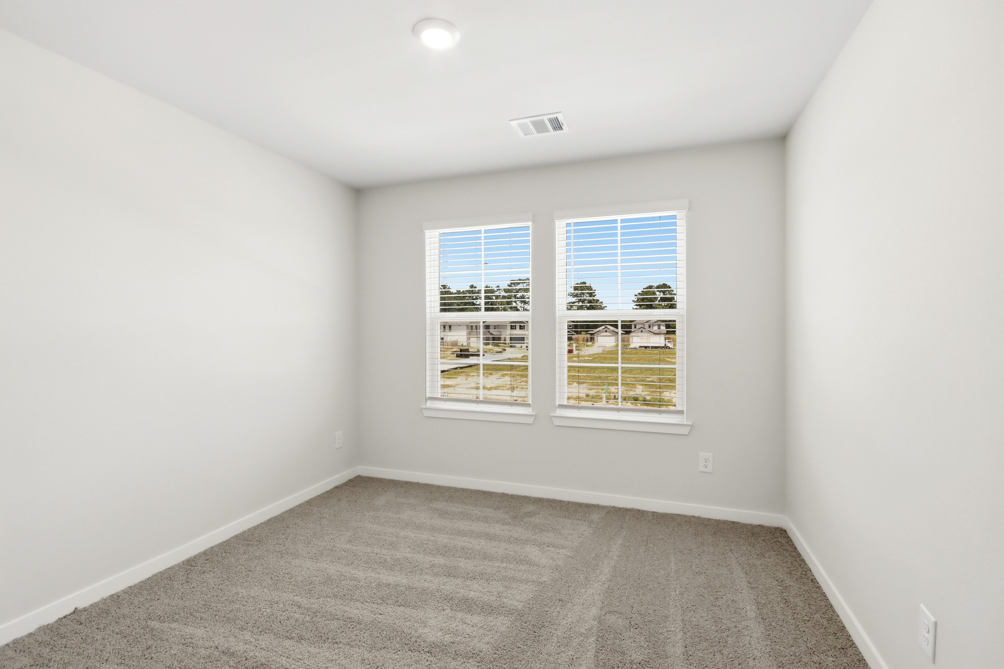 A room with windows.