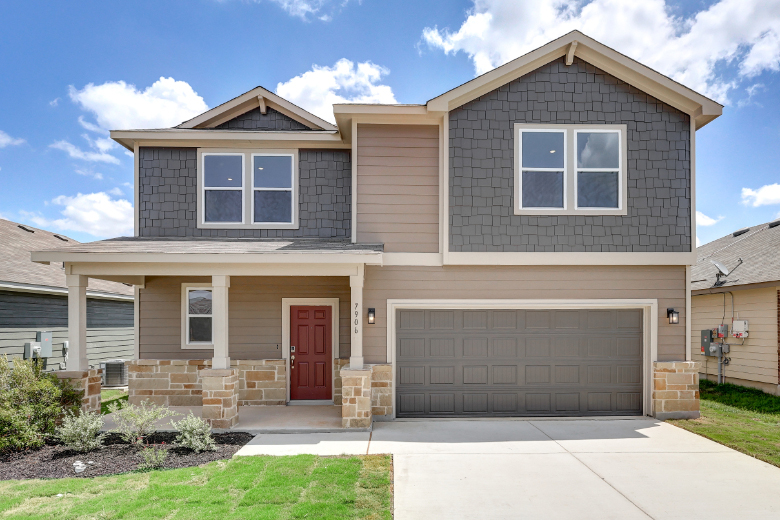 A house with a garage.