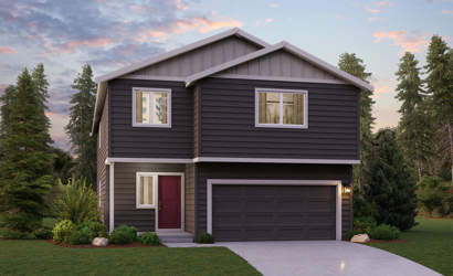 A house with a garage.