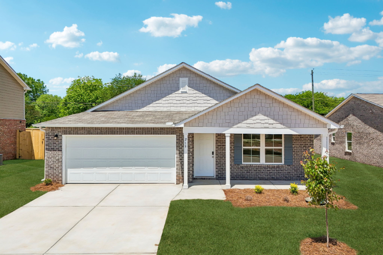 A house with a garage.