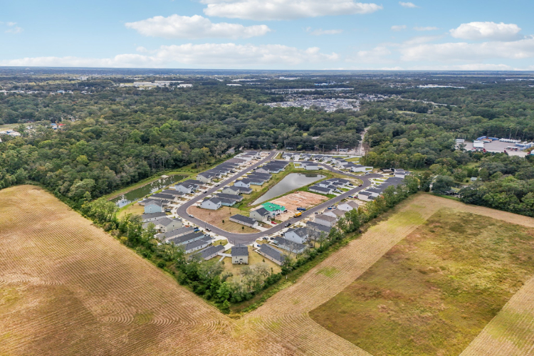 A large area with a river running through it.