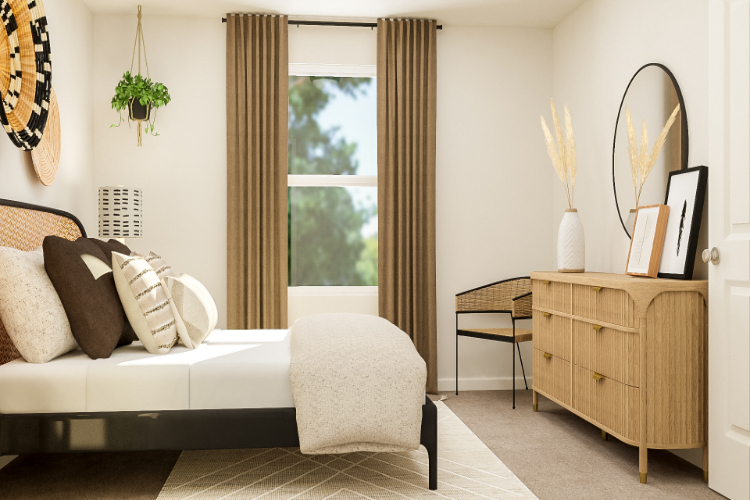 A white couch in a room.