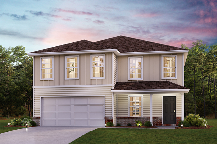 A house with a garage.